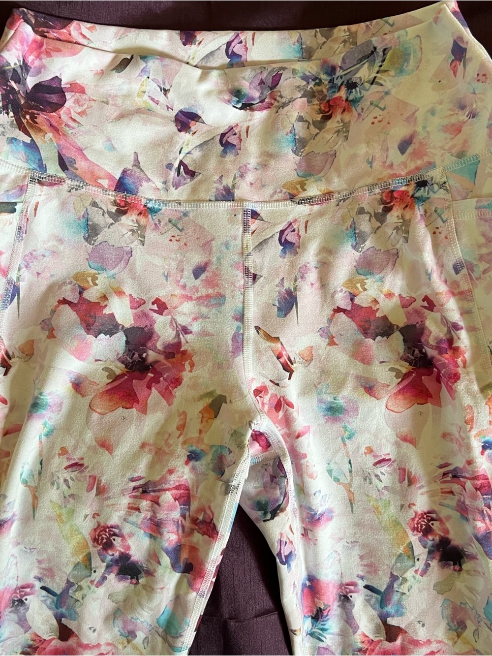 RBX Cream Floral High-Waist Leggings